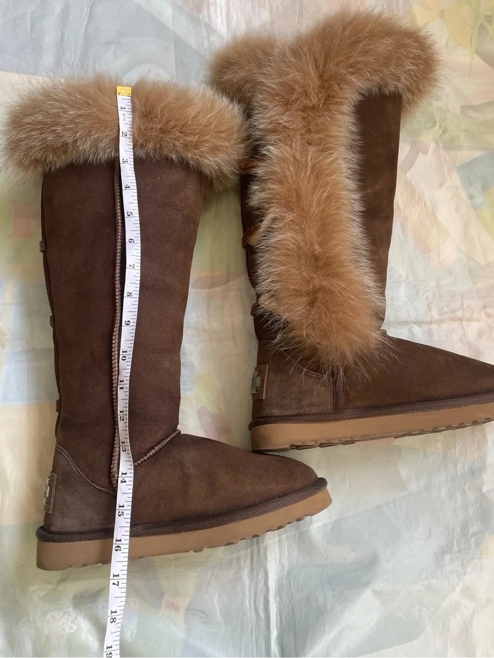 Love Collective Australia Tall Sheepskin Fur Trim Lined Boots Women’s Brown AU 5